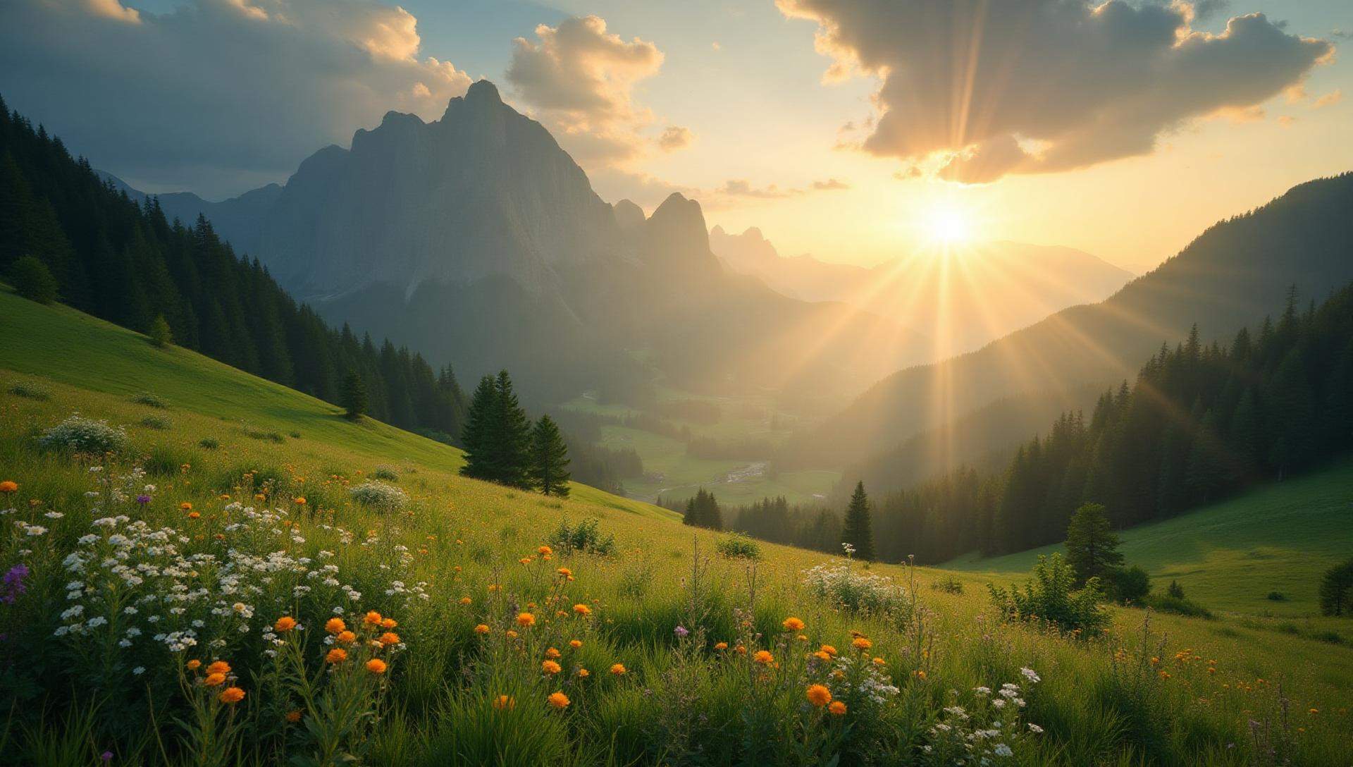 Bergsonne Allgäu - Alpine Landschaft